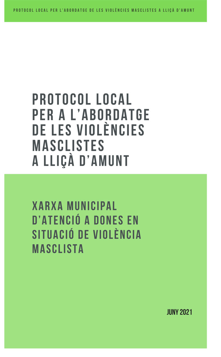 Protocol local per a l'abordatge de les violències masclistes a Lliçà d'Amunt Afegint imatge